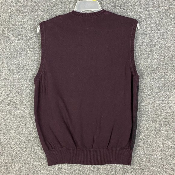 Spring & Mercer Sweater Vest Men's XL Slim Fit Burgundy 100% Cotton Adults - Picture 5 of 5